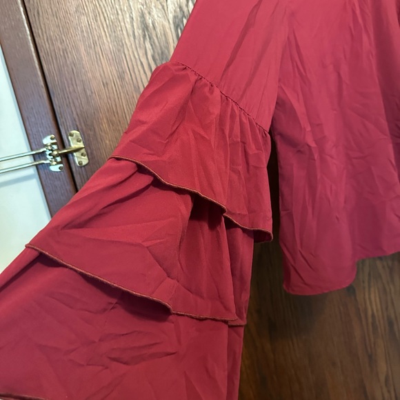 Cherry, red blouse, women’s size large - Picture 3 of 4